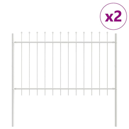 Garden Fence 2 pcs White 3.4 x 1 m Powder-coated Steel