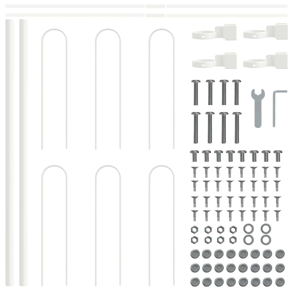 Garden Fence BOXTEL 2 pcs 3.4 x 0.6 m Powder-coated Steel White