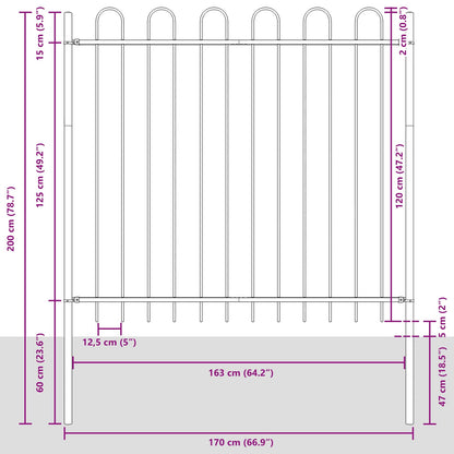 Garden Fence 2 pcs White 3.4 x 0.8 m Powder-coated Steel