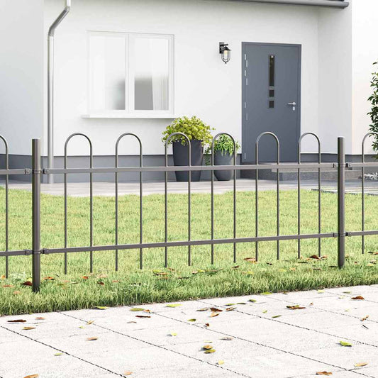 Garden Fence BOXTEL 3 pcs 5.1 x 0.6 m Powder-coated Steel Grey