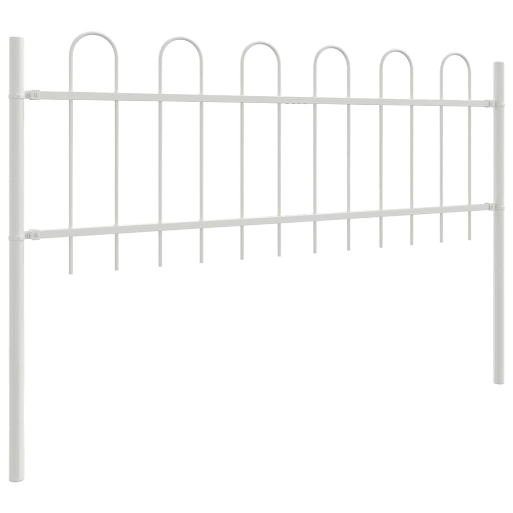 Garden Fence BOXTEL 3 pcs 5.1 x 0.6 m Powder-coated Steel White