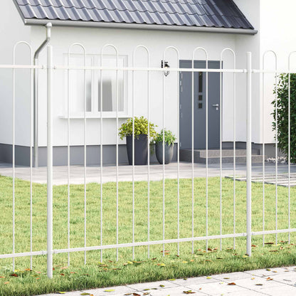 Garden Fence 3 pcs White 5.1 x 0.8 m Powder-coated Steel