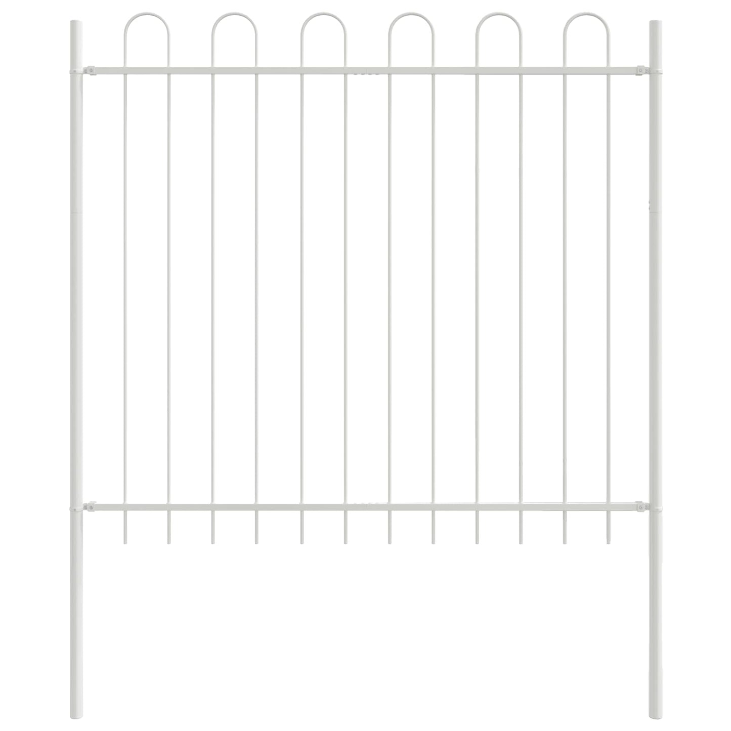 Garden Fence BOXTEL 3 pcs 5.1 x 0.8 m Powder-coated Steel White