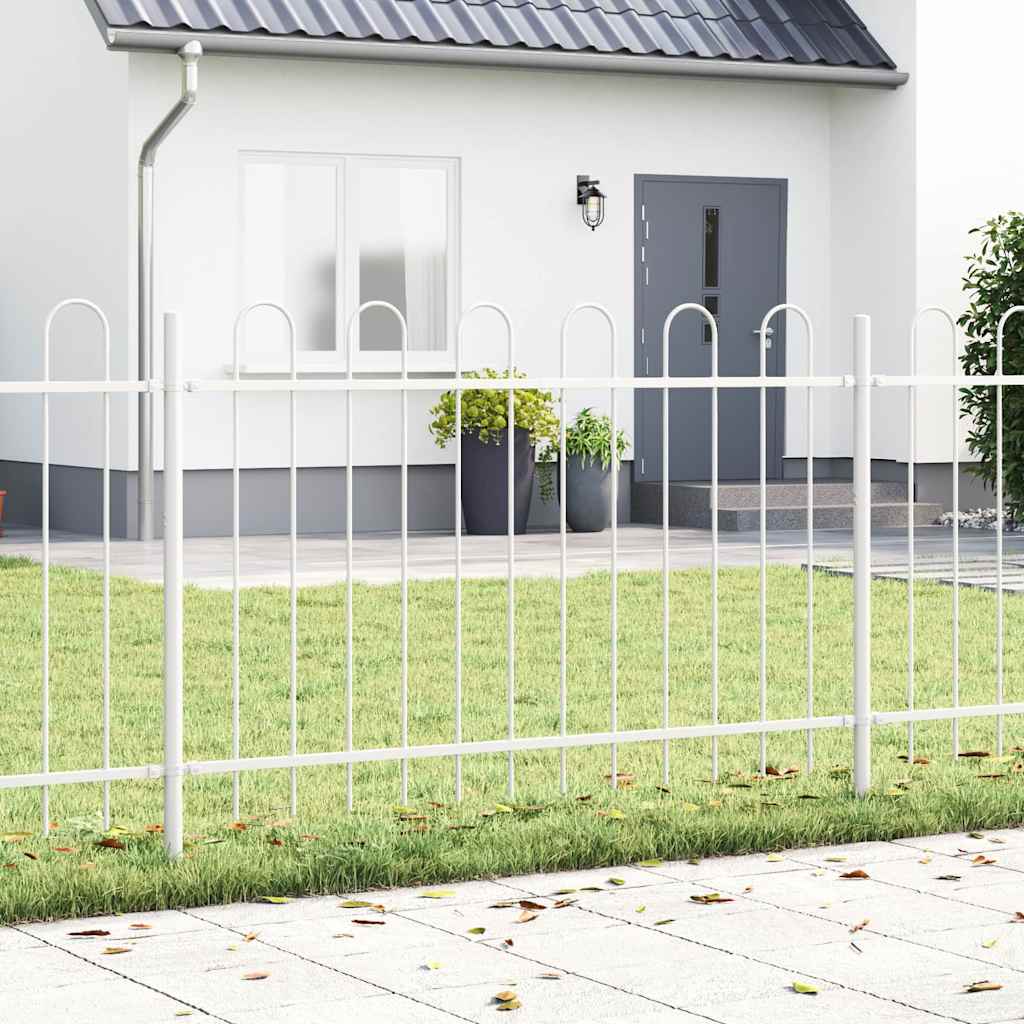 Garden Fence BOXTEL 3 pcs 5.1 x 1 m Powder-coated Steel White