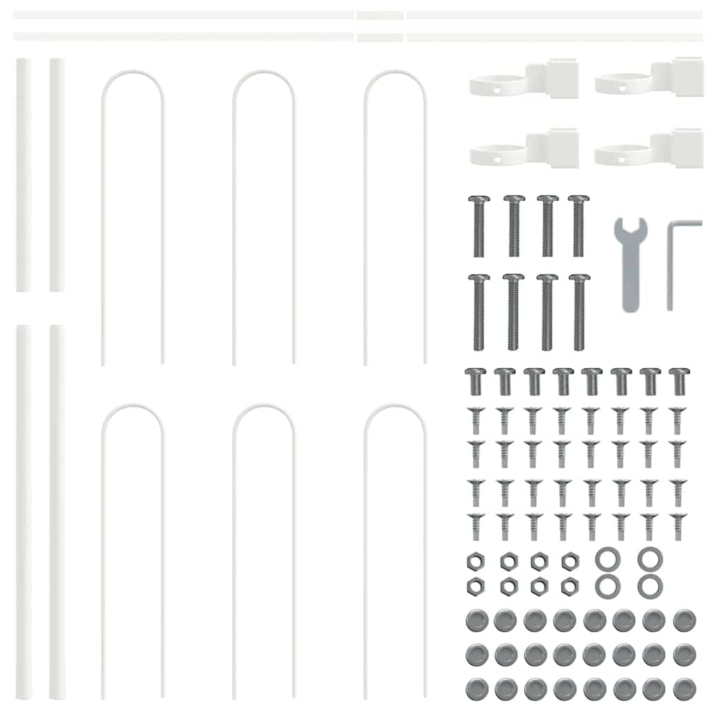 Garden Fence BOXTEL 3 pcs 5.1 x 1 m Powder-coated Steel White