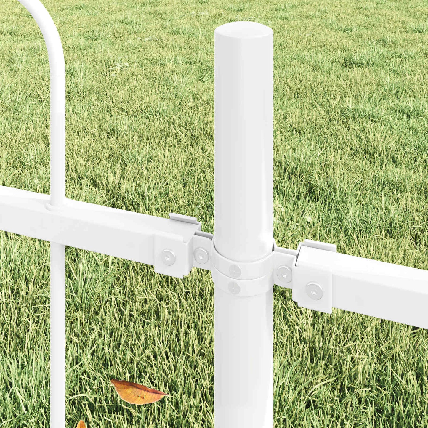 Garden Fence BOXTEL 3 pcs 5.1 x 1.5 m Powder-coated Steel White