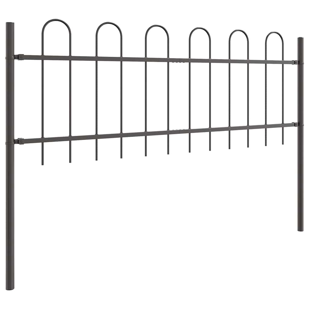 Garden Fence BOXTEL 4 pcs 6.8 x 0.6 m Powder-coated Steel Grey