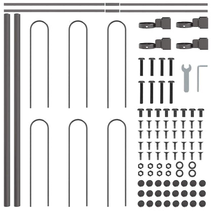 Garden Fence BOXTEL 4 pcs 6.8 x 0.6 m Powder-coated Steel Grey