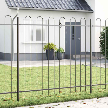 Garden Fence 4 pcs Grey 6.8 x 1.5 m Powder-coated Steel