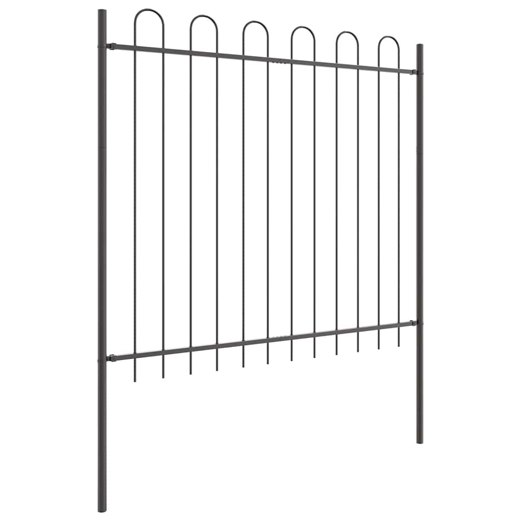Garden Fence 4 pcs Grey 6.8 x 1.5 m Powder-coated Steel