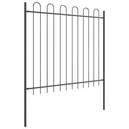 Garden Fence 4 pcs Grey 6.8 x 1.5 m Powder-coated Steel