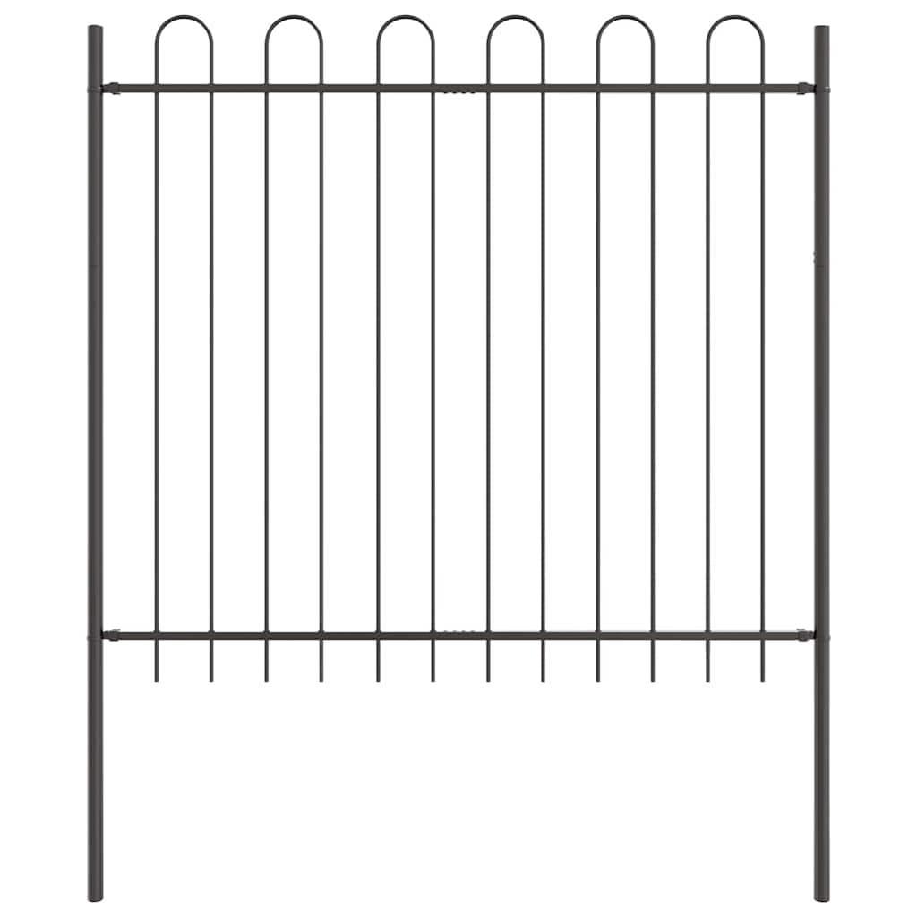 Garden Fence 4 pcs Grey 6.8 x 1.5 m Powder-coated Steel