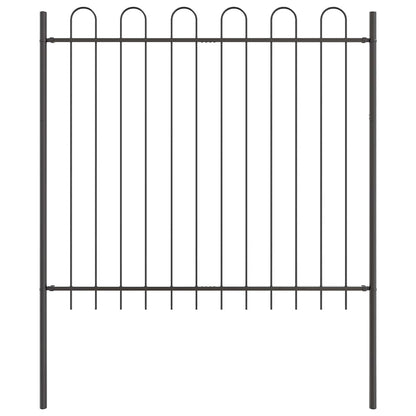 Garden Fence 4 pcs Grey 6.8 x 1.5 m Powder-coated Steel