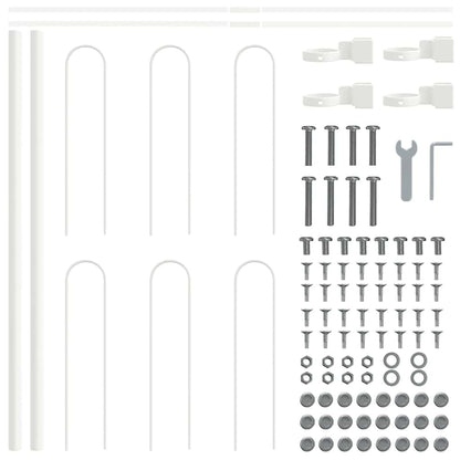 Garden Fence BOXTEL 4 pcs 6.8 x 0.6 m Powder-coated Steel White