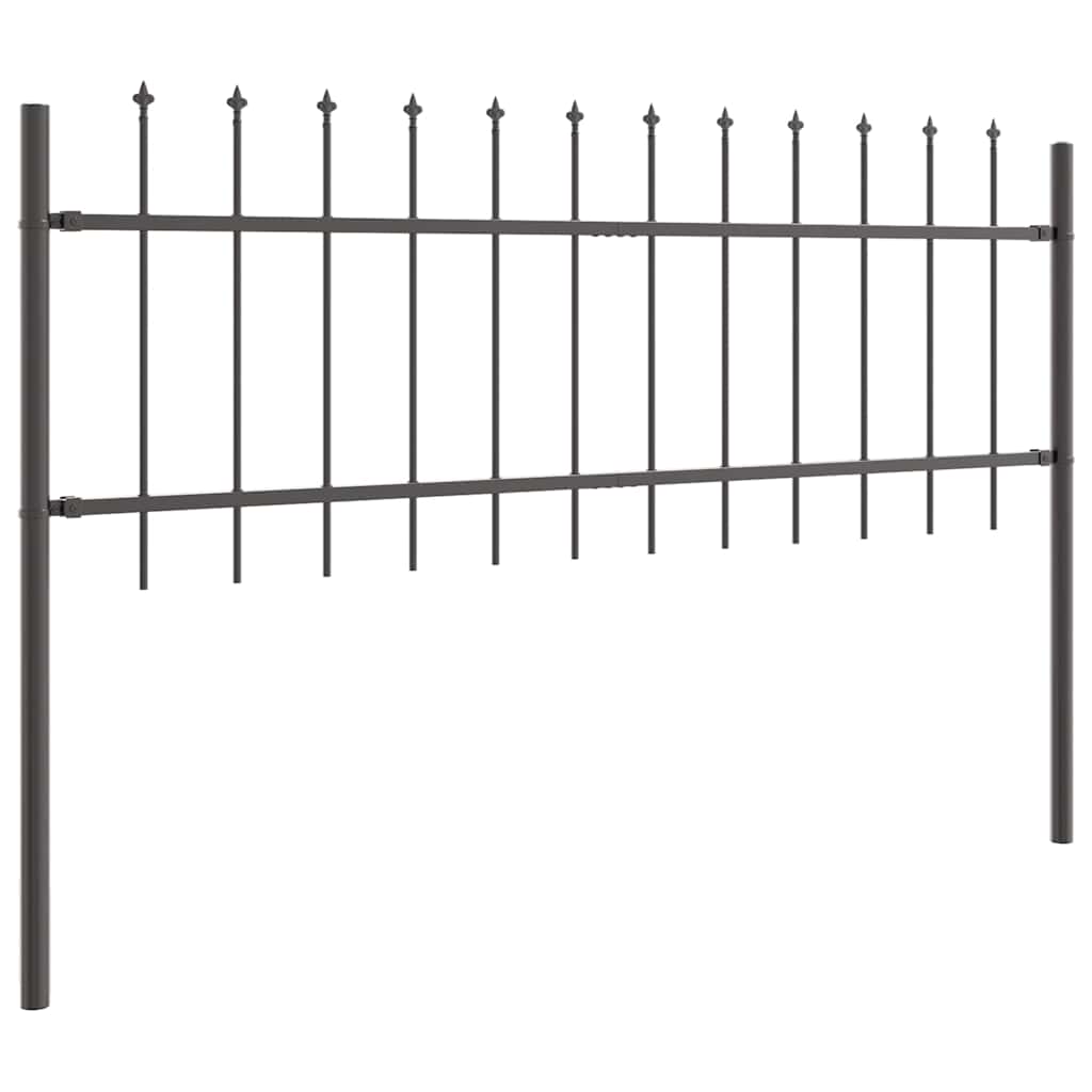 Garden Fence 5 pcs Grey 8.5 x 0.6 m Powder-coated Steel