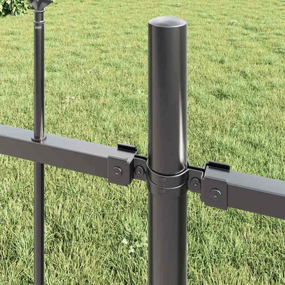 Garden Fence 5 pcs Grey 8.5 x 0.8 m Powder-coated Steel