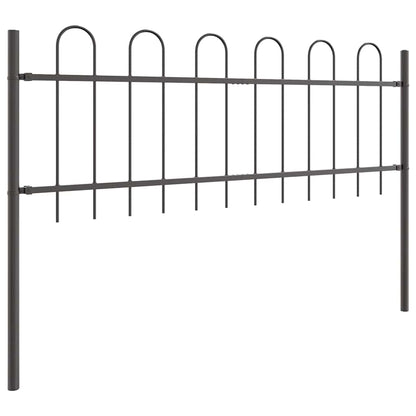 Garden Fence BOXTEL 5 pcs 8.5 x 0.6 m Powder-coated Steel Grey