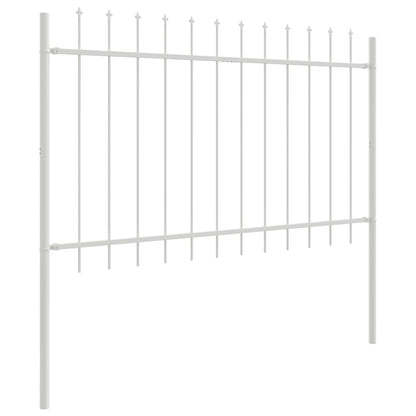 Garden Fence 5 pcs White 8.5 x 0.8 m Powder-coated Steel