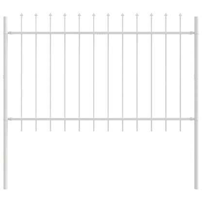Garden Fence 5 pcs White 8.5 x 0.8 m Powder-coated Steel