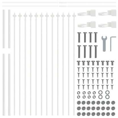 Garden Fence 5 pcs White 8.5 x 0.8 m Powder-coated Steel