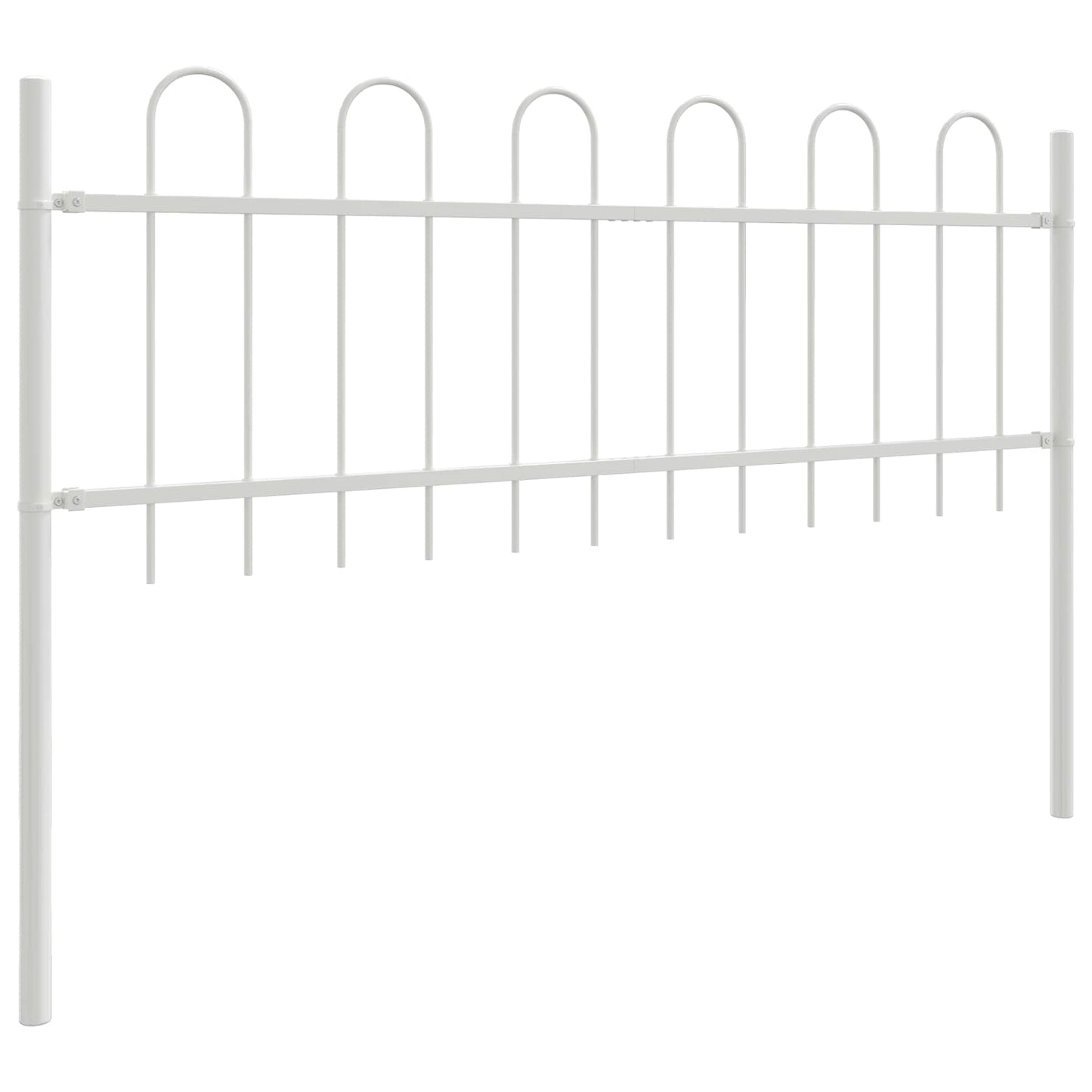 Garden Fence BOXTEL 5 pcs 8.5 x 0.6 m Powder-coated Steel White