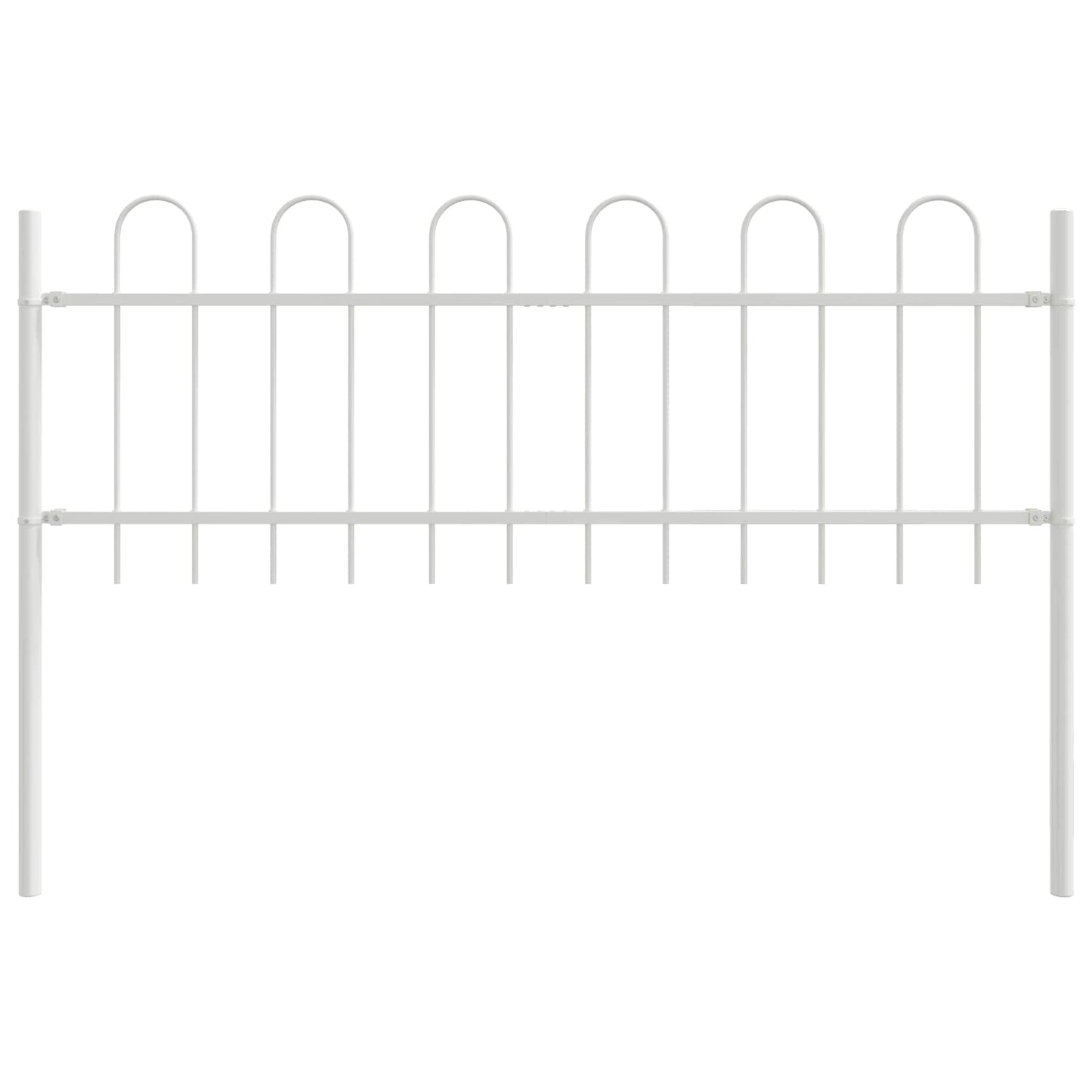Garden Fence BOXTEL 5 pcs 8.5 x 0.6 m Powder-coated Steel White