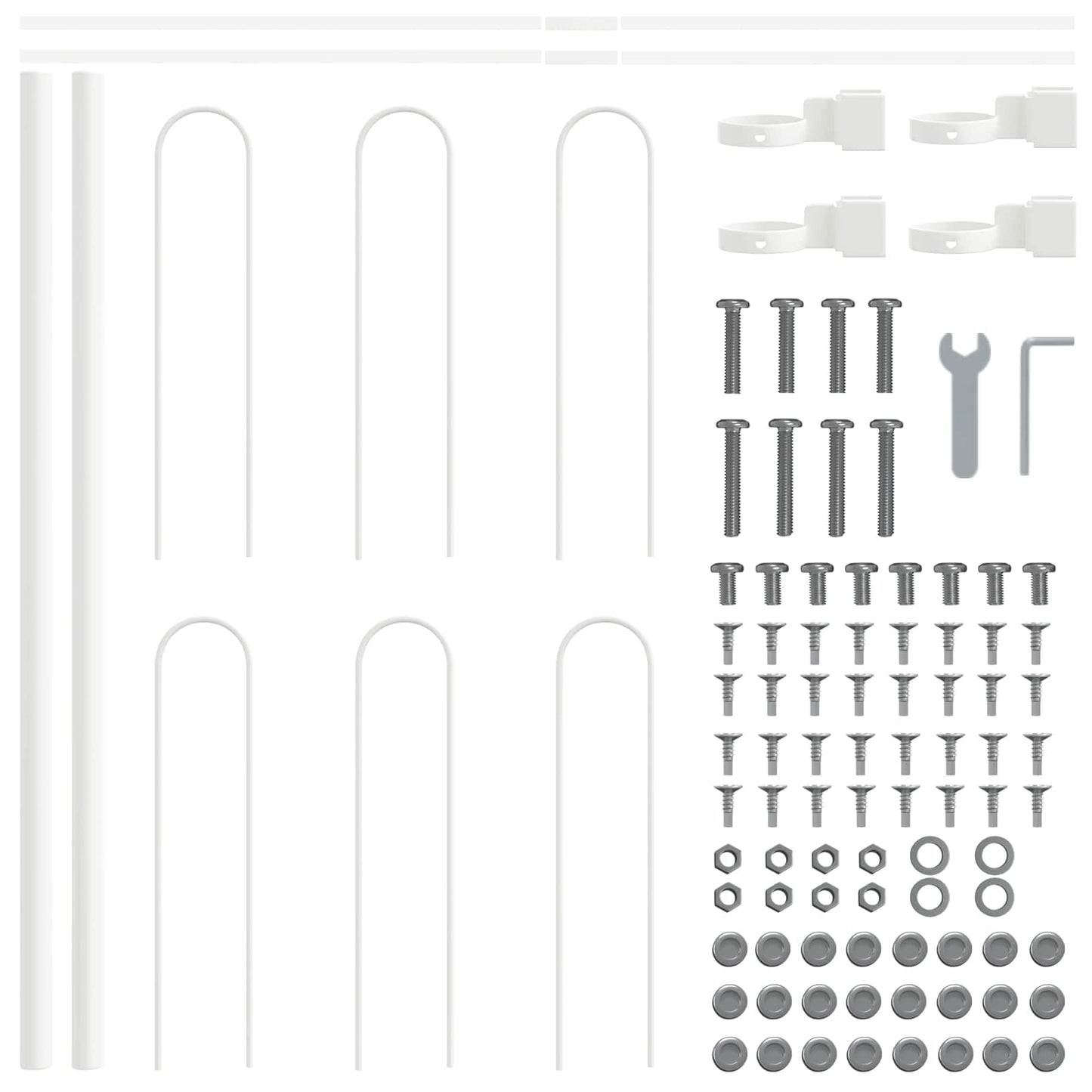 Garden Fence BOXTEL 5 pcs 8.5 x 0.6 m Powder-coated Steel White