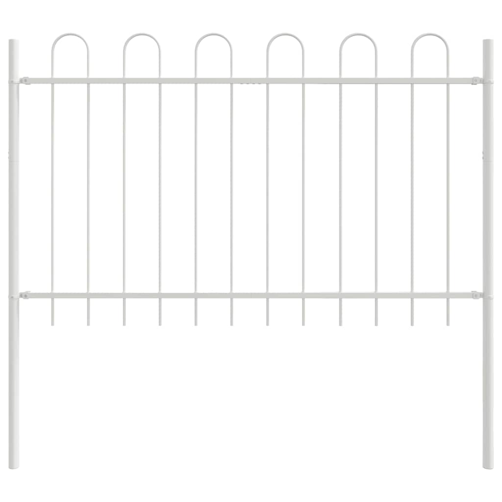 Garden Fence BOXTEL 5 pcs 8.5 x 1 m Powder-coated Steel White