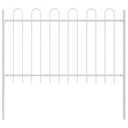 Garden Fence BOXTEL 5 pcs 8.5 x 1 m Powder-coated Steel White