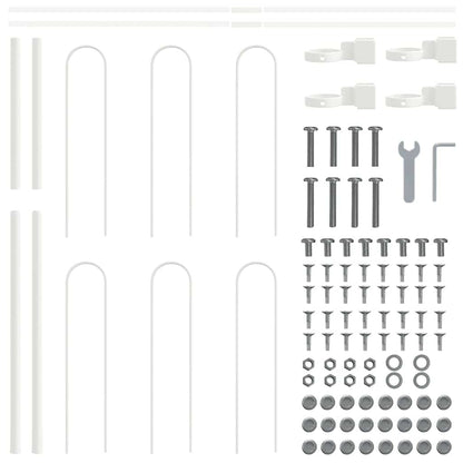 Garden Fence BOXTEL 5 pcs 8.5 x 1 m Powder-coated Steel White