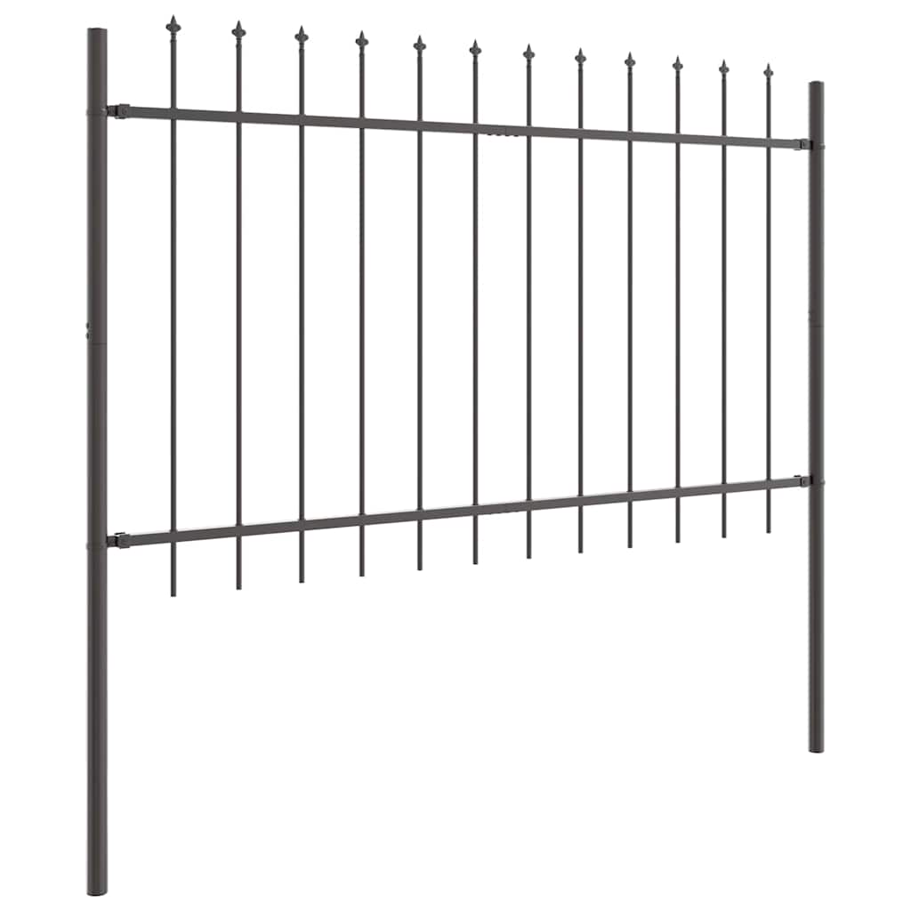 Garden Fence 6 pcs Grey 10.2 x 1.2 m Powder-coated Steel