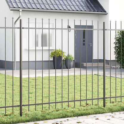 Garden Fence 6 pcs Grey 10.2 x 1.5 m Powder-coated Steel