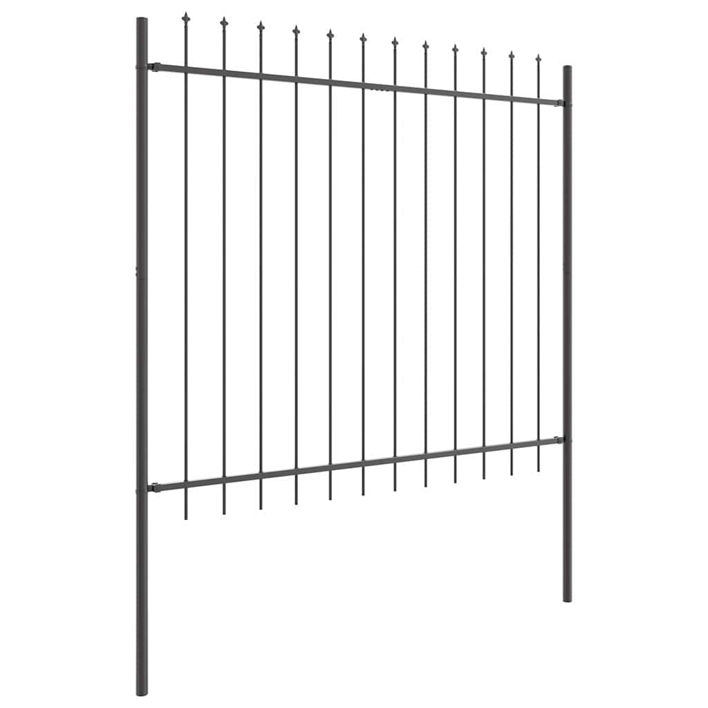 Garden Fence 6 pcs Grey 10.2 x 1.5 m Powder-coated Steel