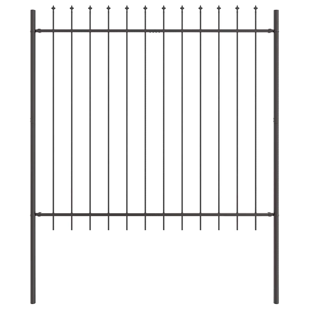 Garden Fence 6 pcs Grey 10.2 x 1.5 m Powder-coated Steel