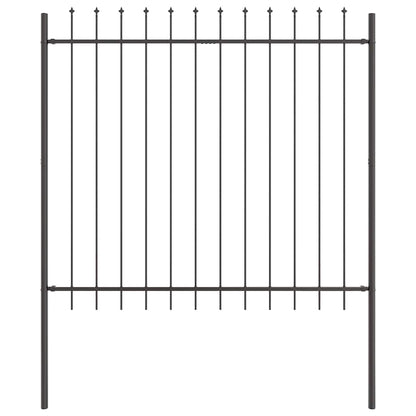 Garden Fence 6 pcs Grey 10.2 x 1.5 m Powder-coated Steel