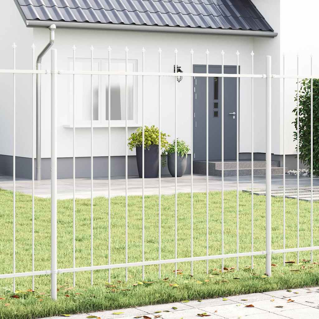 Garden Fence 6 pcs White 10.2 x 1.5 m Powder-coated Steel