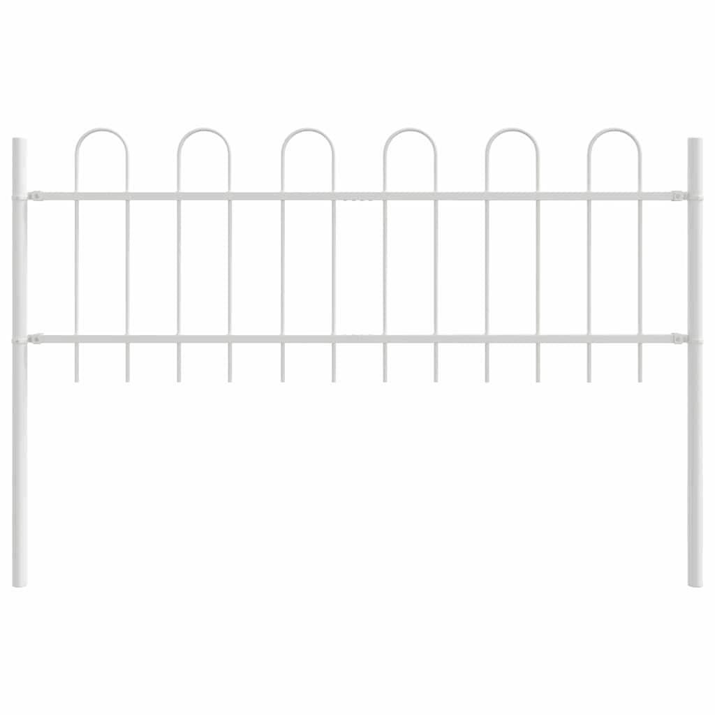 Garden Fence 6 pcs White 10.2 x 0.6 m Powder-coated Steel