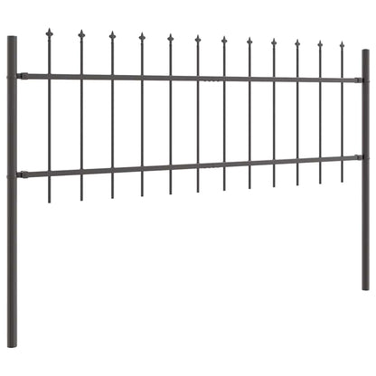Garden Fence 7 pcs Grey 11.9 x 0.6 m Powder-coated Steel