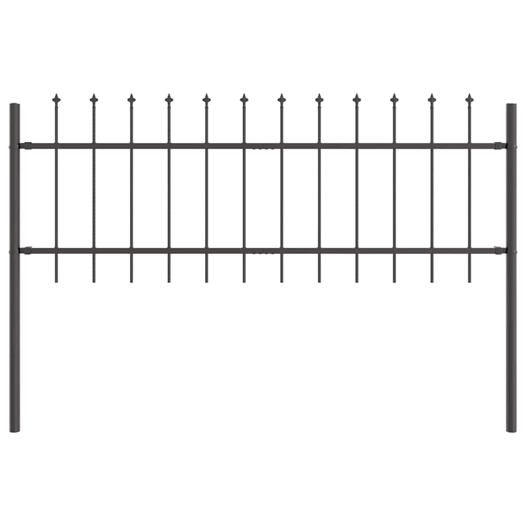 Garden Fence 7 pcs Grey 11.9 x 0.6 m Powder-coated Steel
