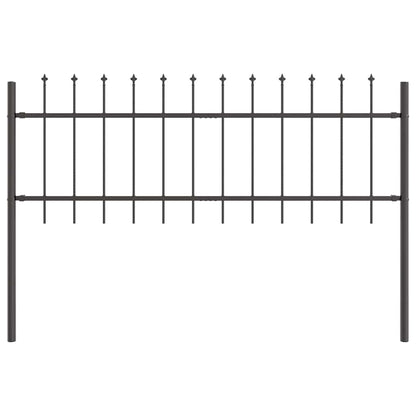 Garden Fence 7 pcs Grey 11.9 x 0.6 m Powder-coated Steel