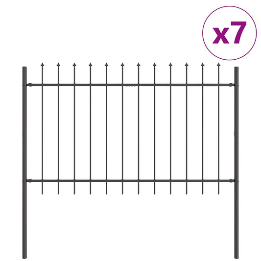 Garden Fence WOERDEN 7 pcs 11.9 x 1.2 m Powder-coated Steel