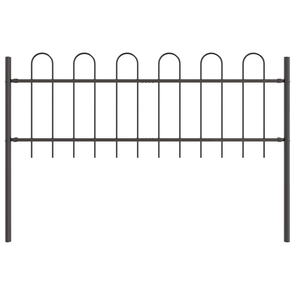 Garden Fence BOXTEL 7 pcs 11.9 x 0.6 m Powder-coated Steel Grey