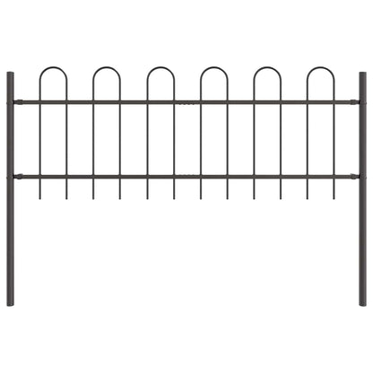 Garden Fence BOXTEL 7 pcs 11.9 x 0.6 m Powder-coated Steel Grey