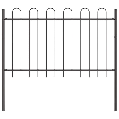 Garden Fence BOXTEL 7 pcs 11.9 x 0.8 m Powder-coated Steel Grey