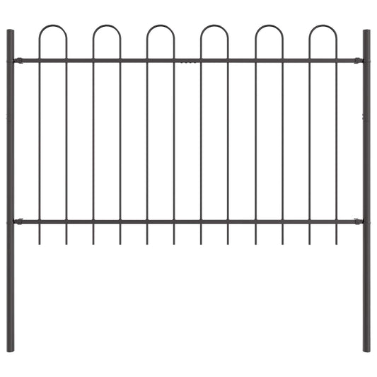 Garden Fence BOXTEL 7 pcs 11.9 x 1 m Powder-coated Steel Grey