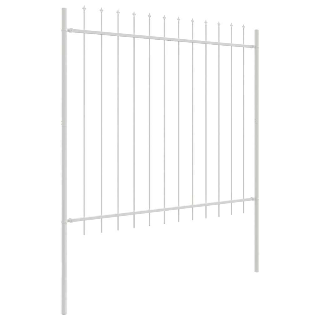 Garden Fence 8 pcs White 13.6 x 1.5 m Powder-coated Steel