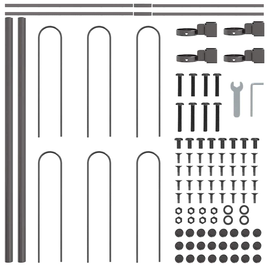 Garden Fence BOXTEL 9 pcs 15.3 x 0.6 m Powder-coated Steel Grey