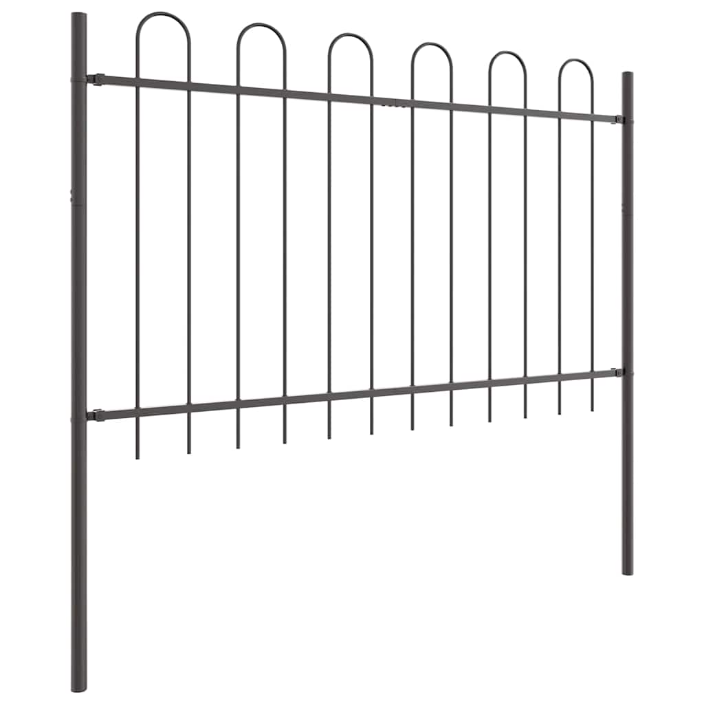 Garden Fence 9 pcs Grey 15.3 x 1.2 m Powder-coated Steel