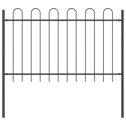Garden Fence 9 pcs Grey 15.3 x 1.2 m Powder-coated Steel