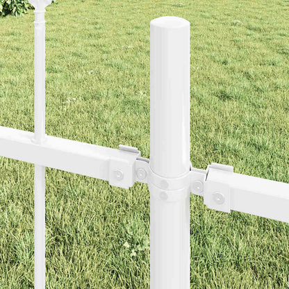 Garden Fence 9 pcs White 15.3 x 0.8 m Powder-coated Steel